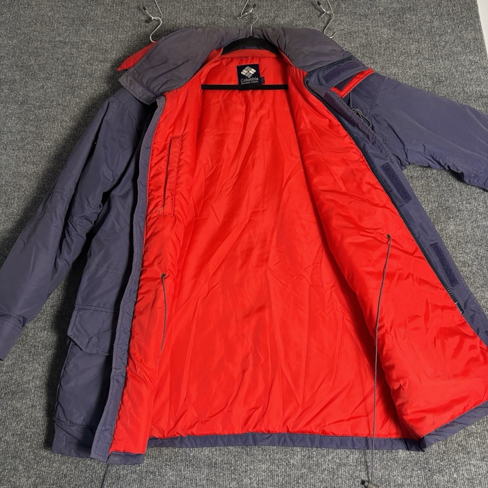 Columbia Parka‎ Jacket Men's L Navy Red Radial Sleeve Thinsulate Outdoors WM5040 - Picture 4 of 16